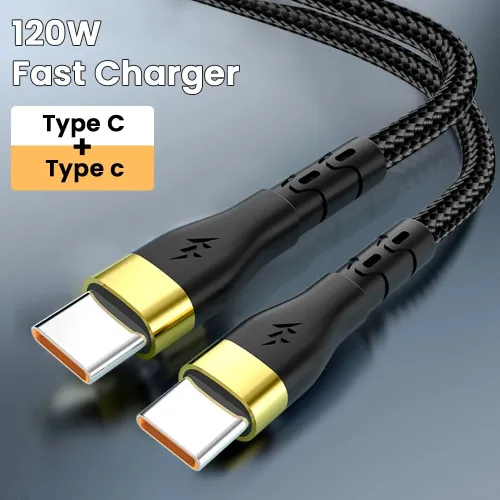 PD120W Type-C to Type-C Cable Fast Charging Data Transmission Copper Core Line 1M/1.5M/2M Long for iPhone 15 15 Plus for Huawei Pura 70 Ultra for Xiaomi Civi 4 Pro for Samsung Galaxy S24