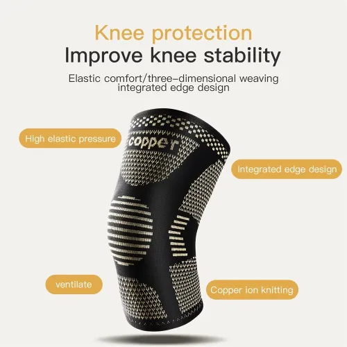 KALOA1PCopper Knee Brace for Arthritis Pain Support-Copper Knee Sleeve for knee pain Compression sleeve for Sports Knee Pain Relief