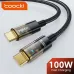 Toocki TQ-X06 5A PD100W Type-C to Type-C Cable Fast Charging Data Transmission Copper Core Line 1M Long for iPhone 17 17Pro Max 16 15 for Huawei Mate XTs for Xiaomi 17pro for OPPO for VIVO