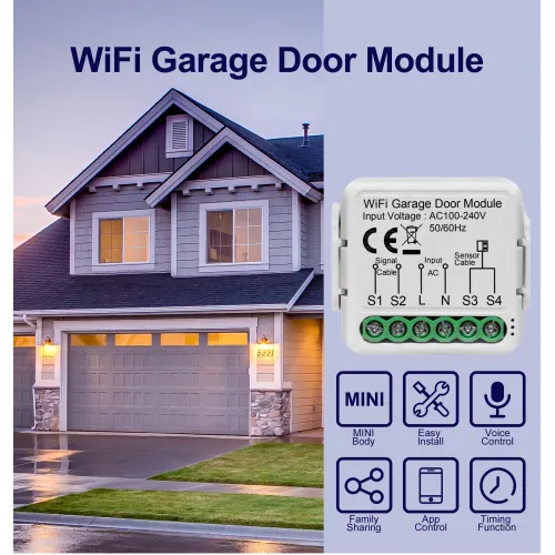 Tuya Smart WiFi Garage Door Sensors Opener Controller 100V-240V Voice Remote Control Switch support Alexa Google Home Smart Life