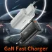 [GaN Tech] Essager 65W 3-Port USB PD Charger 2Type-C+USB-A PD3.0 QC3.0 Fast Charging Wall Charger Adapter EU Plug US Plug UK Plug for iPhone 13 14 14Pro 14Pro Max for Samsung Galaxy S23 for Oppo Reno9 for Huawei Mate50