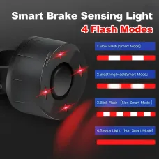 2023 Bike Alarm Light 700mAh Battery 4 Flashing Modes 110dB High Sound Bicycle Bell Horn Anti-theft Electric Waterproof Alarm with Remove Control for Cycling
