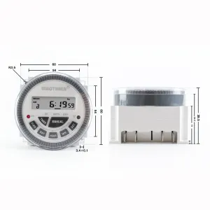 TM-619sH 10A Precision Digital Weekly Programmable Timer Switch  Replaceable Battery  Small Size