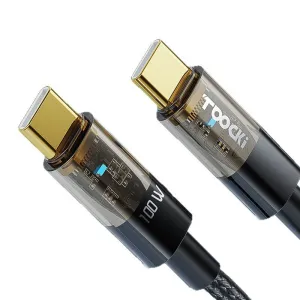 Toocki TQ-X06 5A PD100W Type-C to Type-C Cable Fast Charging Data Transmission Copper Core Line 1M Long for iPhone 17 17Pro Max 16 15 for Huawei Mate XTs for Xiaomi 17pro for OPPO for VIVO