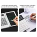 12 Digits Display Smart Calculator Handwriting Tablet Button Battery Solar Dual Power Supply Mini Scientific Calculator with Foldable Writing Tablet Financial Calculator Tablet Drawing Pad with Stylus Pen
