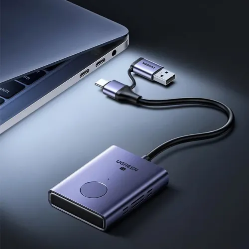 UGREEN CM711 1080P 60Hz Wireless Transmitter Receiver Extender with HD/VGA/Audio Port 2.4G+5.8G Dual Band WiFi 50m Range Wireless Projection Dongle to TV Mirror Adapter