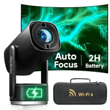 [EU/US Direct] SkyEcho FreeONE-Pro Auto Focus Built-in battery Ceiling Projector Android 1+8G 350 ANSI Lumens 1080P 4K Decoding Supported Built-in 6W Surround Speaker WiFi6 bluetooth 5.2 Home Theater Outdoors Wireless Projectors
