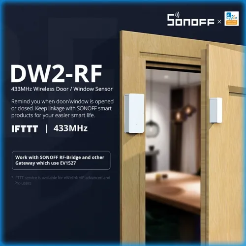 SONOFF DW2-RF 433MHZ RF Wireless Door Window Sensor Detector Door Opening Sensor eWeLink App Smart Home Security