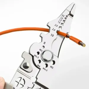 Multi Functional Wire Stripping Pliers 5 in 1 Cutting Crimping Wrenching Tool Non Slip Handle High Quality Metal Electrician Pliers for DIY Home Improvement Electrical Repairs Craft Projects