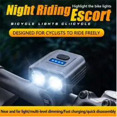 BIKIGHMini Bike Headlight 550lm Brightness Dual Distance Beam 5 Modes Lighting Type-Rechargeable Battery Display Bike Handlebar Headlight for Night Cycling