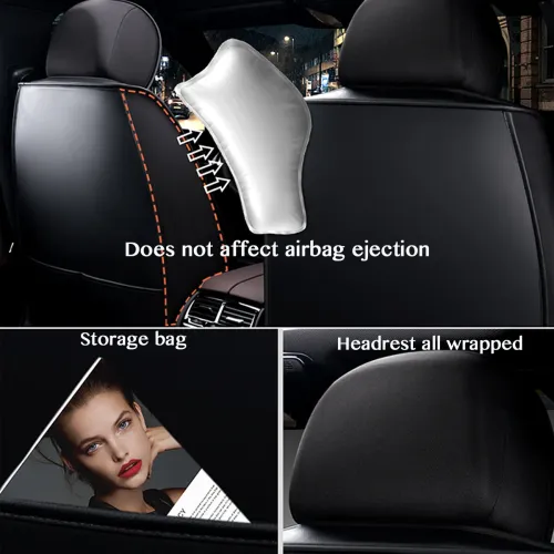 5 Seats Universal Car Seat Covers Deluxe PU Leather Seat Cushion Full Set Cover