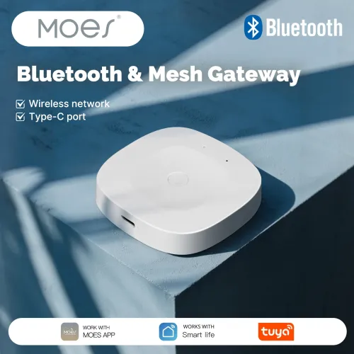 MOES BHUB-C Smart bluetooth Mesh Wireless Gateway Type-C Powered Hub for Tuya Smart Life App Remote Control Supports 128 Devices Voice Control with Alexa Google Home