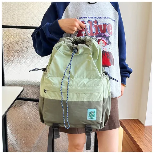 IPRee Drawstring Outdoor Backpack Large Capacity Nylon Double Shoulder Sports Knapsack Mountaineering Lightweight Travel Bag