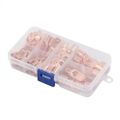 60pcs Wire Lug Copper Ring SC6-25 Copper Connectors Bare Cable Electric Crimp Terminal Connector Kit