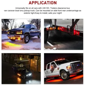 20PCS 12V LED Side Marker Light Indicator Lamp for Car Truck Van Trailer Boats  Side Indicators Signal Lights