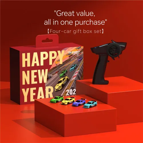 Turbo Racing 2026 New Year Set C71 C72 C73 C74 1/76 2.4G RWD Mini Sports RC Cars Limited Edition LCD Screen Full Proportional Micro Remote Control Vehicles Models Kids Children Gifts Toys