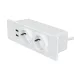 2Pcs Table Socket with 2 USB 2 Sockets Built-in Socket 2-Way Installation Power Strip with 2 Screws for Kitchen Furniture or Worktops Recessed Socket 1.8 Cable16 A/3500 W