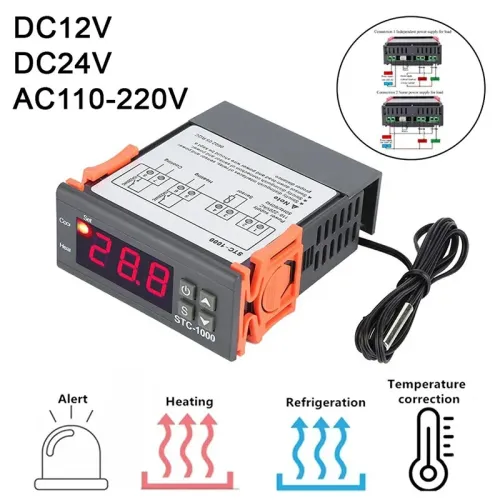 STC-1000 STC 1000 12V 24V 220V Digital Temperature Controller Thermostat Thermoregulator Incubator Relay LED 10A Heating Cooling