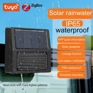 Tuya Smart Zigbe Rain Sensor With Light Detector Solar Operated IP65 Outdoor Waterproof Rain Detector Smart life Remote Control