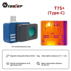 T7S+ Infrared Thermal Imager with Macro Len for Android phone 256*192 High Resolution Observation 30-50mm Distance -15C to 600C Mobile App for Professional Thermal Analysis Ideal for Solar Power Device Error Detection