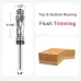 1/4 Inch Shank Carbide Compression Flush Trim Router Bit with Top Bottom Bearing 1/2 Inch Cutting Dia Tungsten Carbide Cutter for Woodworking Trimming Slotting