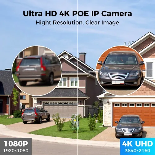 Hiseeu 4K 8MP PoE IP Camera Outdoors Night Vision Motion Detection Two-way Intercom H.265+ Video Surveillance Audio Record CCTV Home Security Cameras