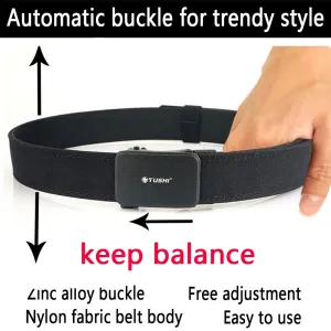TUSH120cm Automatic Buckle Men Tactical Belt 1100Nylon Thickened Hardened Double-layer Military Girdle for Outdoor Sports