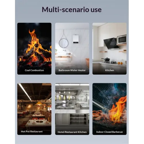 CO Combustible Gas Monitor Real Time Carbon Monoxide GAS Monitoring Plug In Design Portable Multifunction Safety Alert System for Home Industrial and Commercial Use