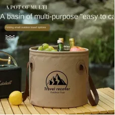 20L Collapsible Bucket Folding Large Capacity Leakproof Huge Loading Fishing Bucket Camping Water Bag Camping Supplies