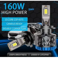 Infitary Pair Car LED Headlight Modification 160W Per Pair Lamp Bulb 6500K Bright White Car Lights  IP68 Waterproof Rating