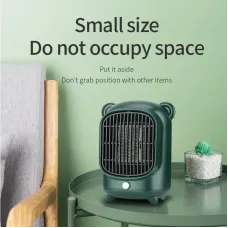 500W Portable Mini Desk Heater Warmer Fan Electric Space Heater Heating Fan PTC Ceramic Heating Elements for Office Home Energy Efficient Indoor