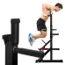 UDirect Dipping Station 43.5~67.5inch High 13 Levels Adjustable Weight Lifting Bench Barbell Stand Fitness Gym Home 550 Pound Loading