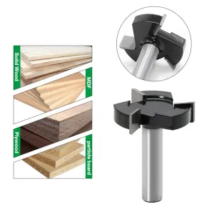 LAVIE 12mm 1/2 Inch Shank 3 Flutes CNC Spoilboard Surfacing Router Bit Carbide Slab Flattening Router Bit Wood Milling Cutter Planer Tool with 1-15/16"/49mm Cutting Diameter