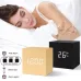 Wooden Digital Alarm Clock with Temperature Sound Control Electronic Clocks Desktop LED Bedside Clock