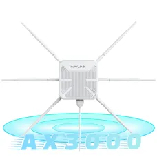 WAVLINK AX3000 WiFi6 Outdoor Router High Power Long Range Access Point Dual Band 2.4G+5G WiFi Mesh Extender Booster with PoE IP67 Weatherproof Wi-Fi Repeater with 6 Antennas