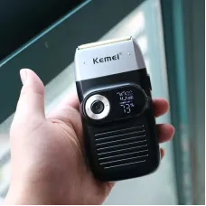 Kemei Model KM-2026/KM-2027 Electric Shaver Rechargeable Beard and Hair Trimmer with Two Floating Razor Heads 120 Minutes Usage Time Simple Cleaning and Maintenance Black or Green