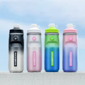 ROCKBRO620ML Bike Water Bottle Cold-retaining Insulated Thermal Squeeze Cycling Kettle for Gym Running Outdoor Sports