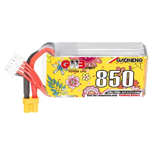 Gaoneng 15.2V 850mAh 120C 4S LiPo Battery XT30 Plug for DarwinFPV BabyApe  4S / CineApe 25 FPV RC Racing Drone