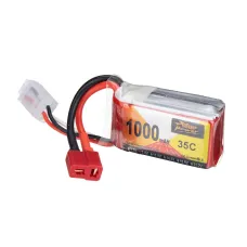 ZOP Power 7.4V 1000mAh 35C 2S LiPo Battery T Deans Plug for RC Drone