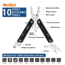 NexTool Mini Sailor Pliers Lite 10 In 1 Folding EDMulti Tool Scissors Screwdriver Outdoor Portable Equipment Hand Tools
