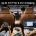 Baseus PrimeTrip VW1 105W 6-Port USB PD Car Charger with Retractable Cable 3USB-A+3USB-C Support PD3.0 QC3.0 PPS SCP AFC  Fast Charging for iPhone 16 16 Pro 15 14 13 for Xiaomi 15pro for Samsung Galaxy S25 Ultra