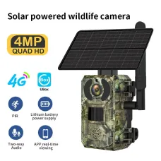 ZANLUR4MP Quad HHunting Trail Camera 4G SIM Solar Powered ADetection Real-time Viewing Cloud Storage Night Vision Wildlife Camera