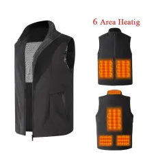 TENGOO HV-066 Areas Heated Vest Winter USB Electric 3 Gear Adjustable Temperature Heated Vest Windproof Washable Thermal Waistcoat for Cycling Fishing Hiking Vest