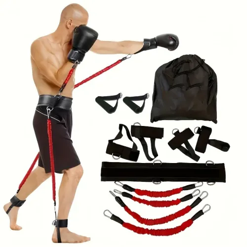 KALOA150lbs 12pcs Resistance Boxing Training Set MMA Boxing Equipment Full Body Workout Kit Home Taekwondo Strength Training Adjustable Arm Leg Bands Suitable for Professional Sports