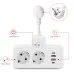 EU Power Strip Wall Socket Expansion Plug with 2 AC+2USB-A+2Type-C PD QC3.0 Fast Charging Multitap USB Charger