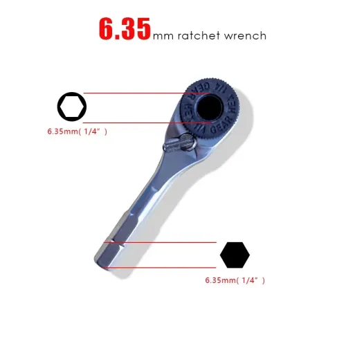 DONUMEH Ratchet Wrench 1/4 Hex Torque Screwdriver Set Stainless Steel Compact EDC Tool Quick Release Socket Wrench S2 Steel Bits High Torque 12Nm Portable Repair Tool