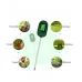 Garden 5 in 1 Soil Moisture Sensor pH Meter Metal Probe Soil Moisture Detector Acidity Temperature Tester for Plants Flowers