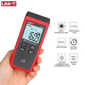 UNI-T UT373 Mini Digital Laser Tachometer Non Contact 99999 RPM Gauge Tachometer Speed Tester Meter with LCD Backlight