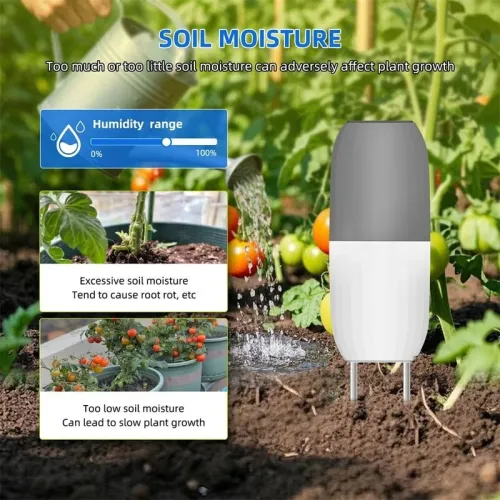 Smart WiFi Soil Sensor Waterproof IP65 Accurate Real-Time Tracker for Farming Gardening with Tuya APP Connectivity