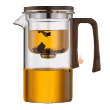 520ML/720ML Household Tea Brewing Tea Leaves Separation Full Glass Heat-Resistant Filter Tea Making Artifact Magnetic Suction Tea Brewing Cup